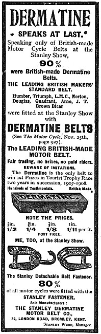 Stanley Motor Motor Cycle Belt Fasteners & Belt Accessories      