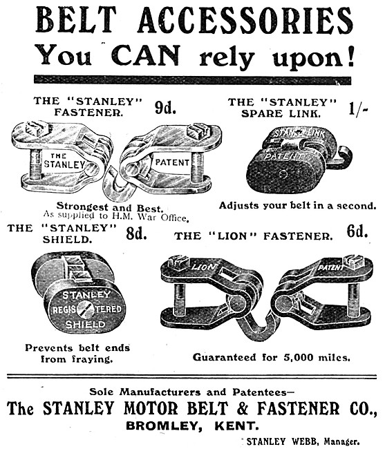 Stanley Motor Motor Cycle Belt Fasteners & Belt Accessories      