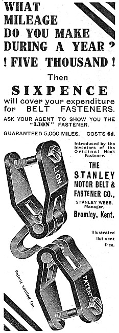 Stanley Motor Motor Cycle Belt Fasteners & Belt Accessories      
