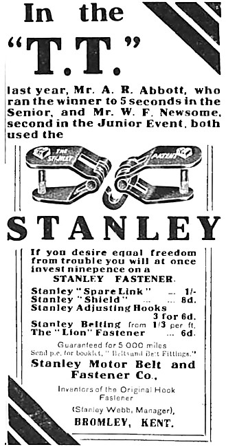Stanley Motor Motor Cycle Belt Fasteners & Belt Accessories      