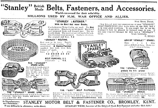 Stanley Motor Motor Cycle Accessories 1920                       