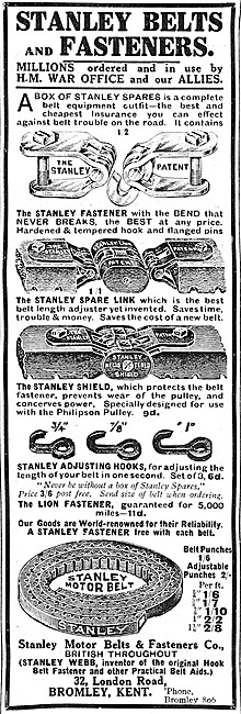 Stanley Motor Cycle Belts & Fasteners                            