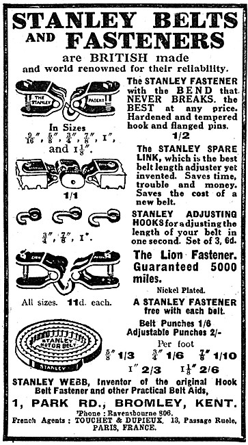 Stanley Belts & Fasteners                                        