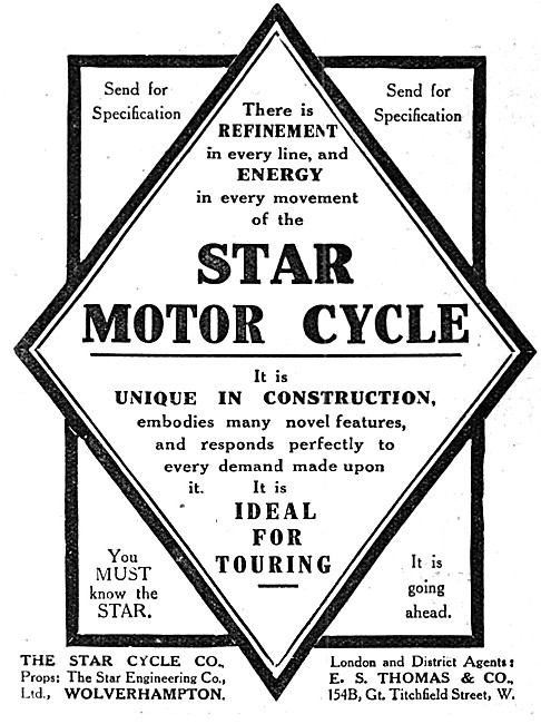 1913 Star Motor Cycles                                           