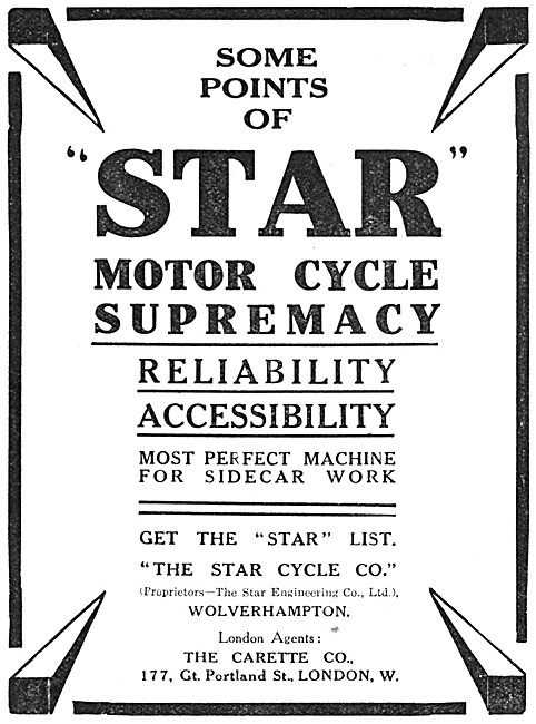 Star Motor Cycles 1914                                           