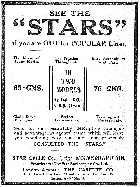 1914 Star Motor Cycles. Wolverhapmton                            