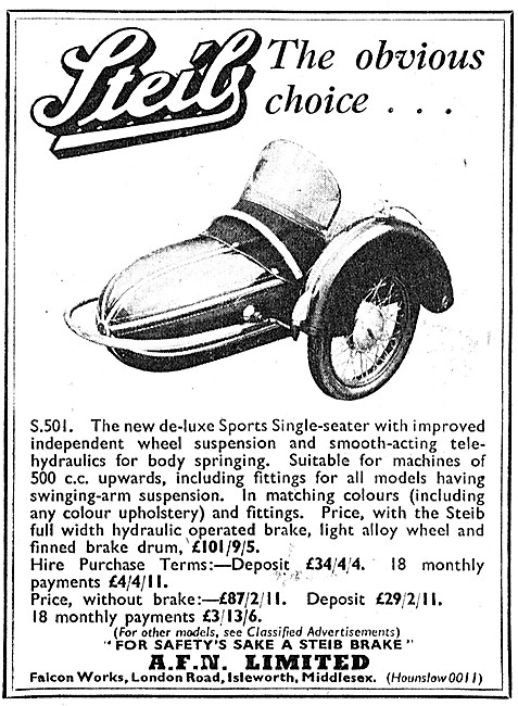 1955 Steib S501 Sidecar                                          