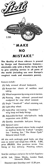 1957 Steib S.501 Sidecar                                         