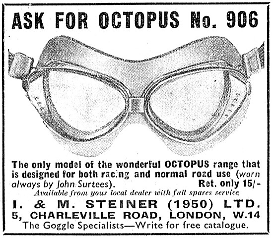 Steiner No.906 Octopus Motorcycle Goggles 1957 Style             