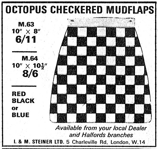 Octopus Octopus Checkered Scooter Mudflaps                       