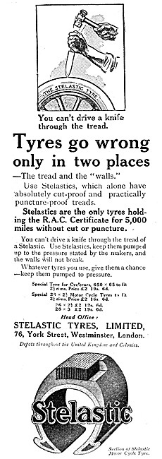 Stelastic Motorcycle Tyres 1913                                  