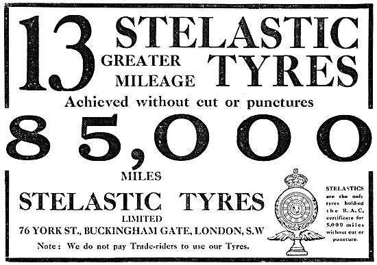 Stelastic Motor Cycle Tyres 1914                                 