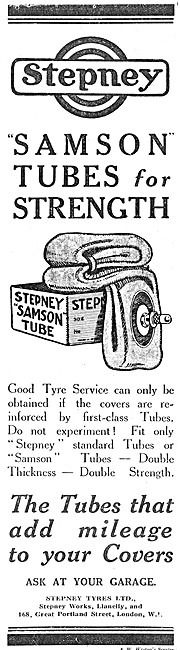 Stepney Samson Motor Cycle Tyre Tubes                            