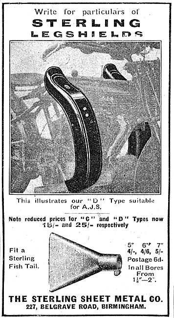 Sterling Metal Motorcycle Legshields - Sterling Silencer Fishtail