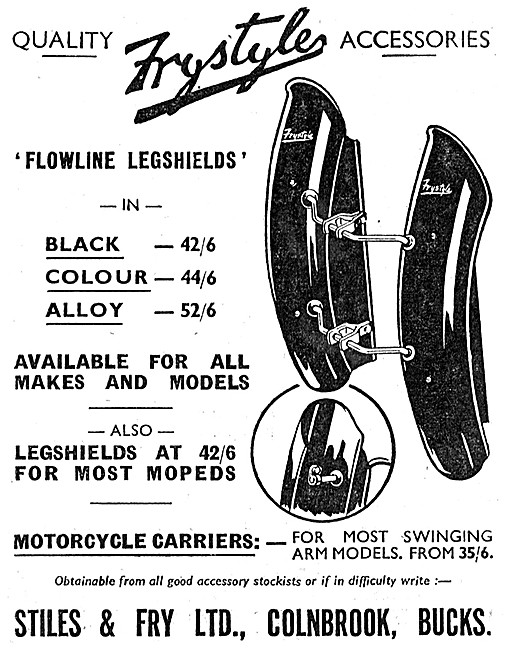 Frystyle Motor Cycle Legshields - Frystyle Carriers              