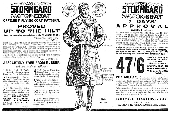 Stormgard Motor Cycle Coats                                      