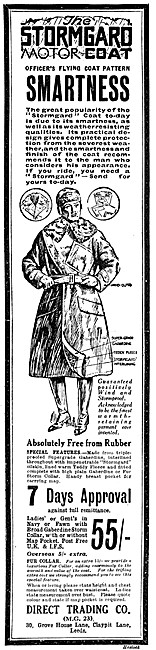 Stormgard Motor Cycle Coats 1926 Patterns                        