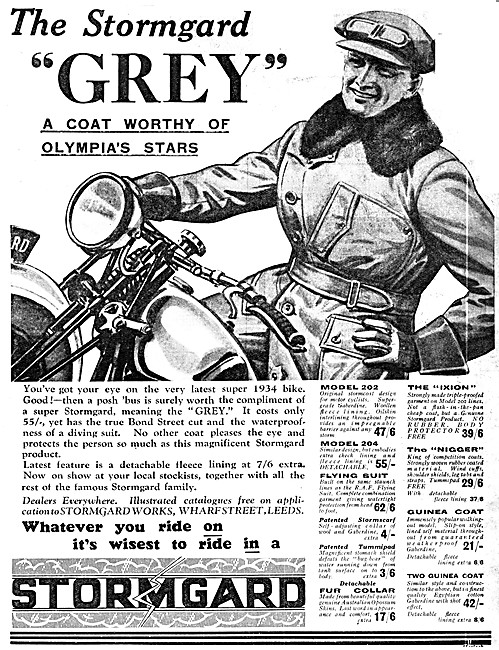 The Stormgard Grey Motor Cycle Coat 1933 Pattern                 