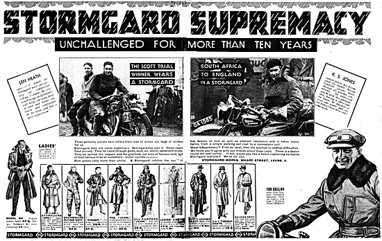 The 1934 Range Of Stormgard Motor Cycle Coats                    