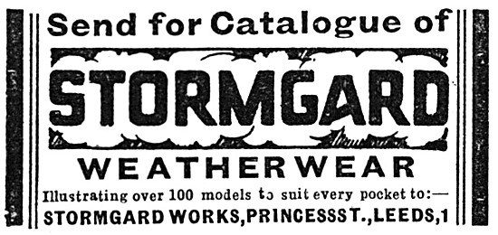 1936 Stormgard Motor Cycle Weatherwear                           