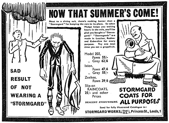 Stormgard Motor Cycle Coats 1938 Patterns - Stormgard Ixion      