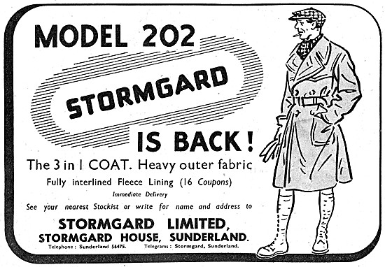 Stormgard Motor Cycle Coat 1948                                  