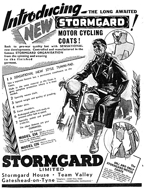 1950 Stormgard Motor Cycling Coat                                