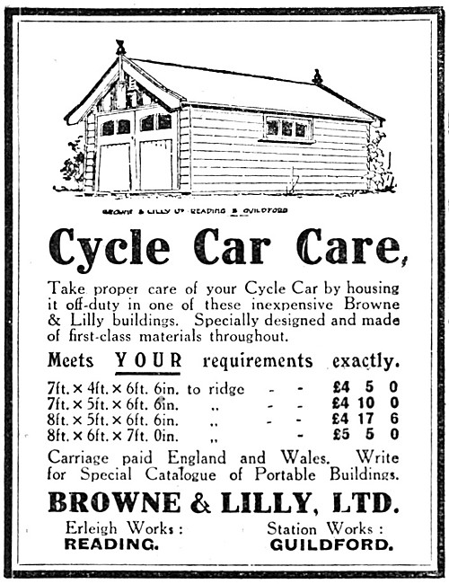 Browne & Lilly Motor Cycle Garages                               