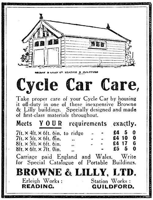 Browne & Lilly Motor Cycle Garages                               