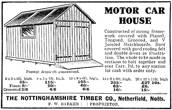 The Nottinghamshire Timber Company, Netherfield. Motor Car Houses