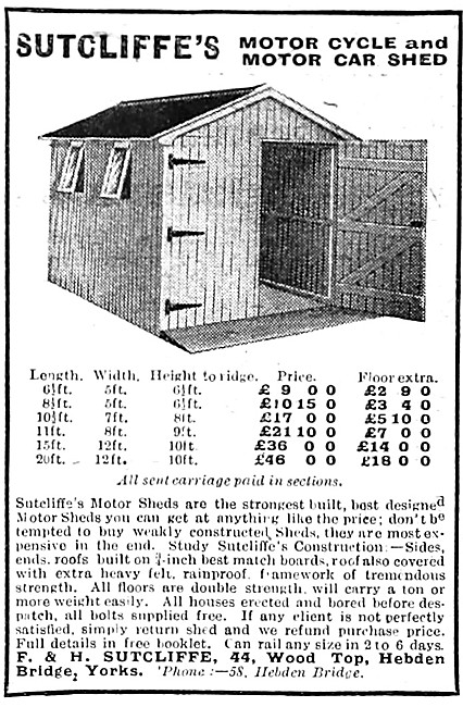 Sutcliffes Motor Cycle Garages                                   