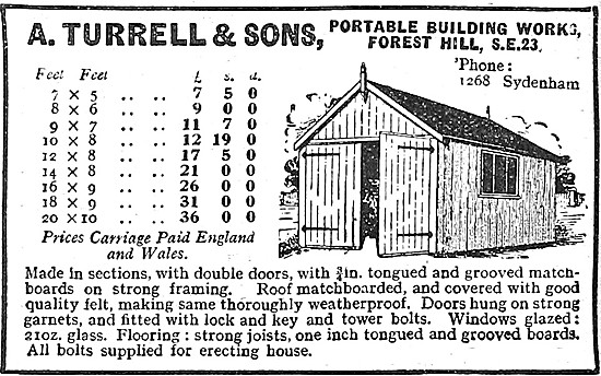 Turrell Motor Cycle Houses & Garages 1922                        