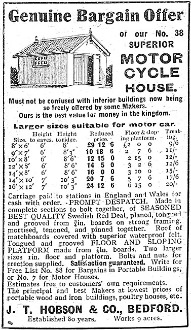 1922 J.T.Hobson Motor Cycle Houses                               