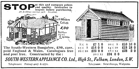 South-Western Appliance Motor Cycle Houses & Garages 1926 Types  