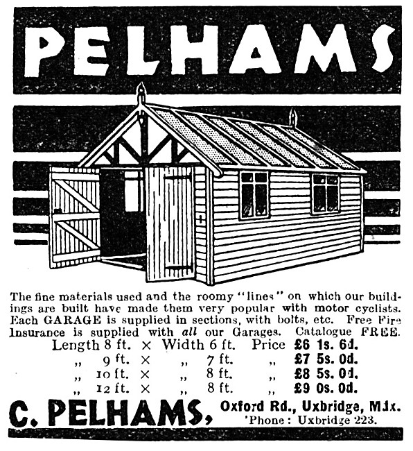 Pelhams Motor Cycle Garages 1931                                 