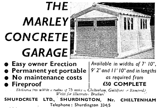 Shurdcrete Marley Concrete Garage 1953                           