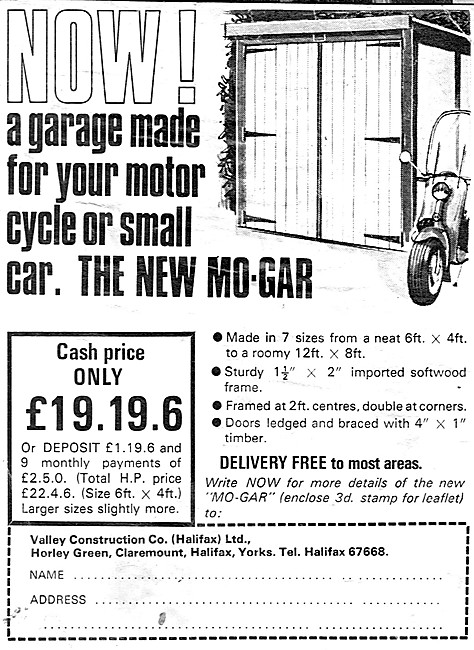 Valley Construction Motor Cycle Garages - Mo-GAR Garage          