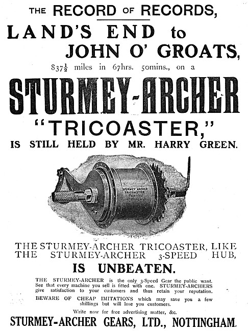 Sturmey-Archer Gears - Sturmey-Archer Tricoaster 3 Speed Hubs    