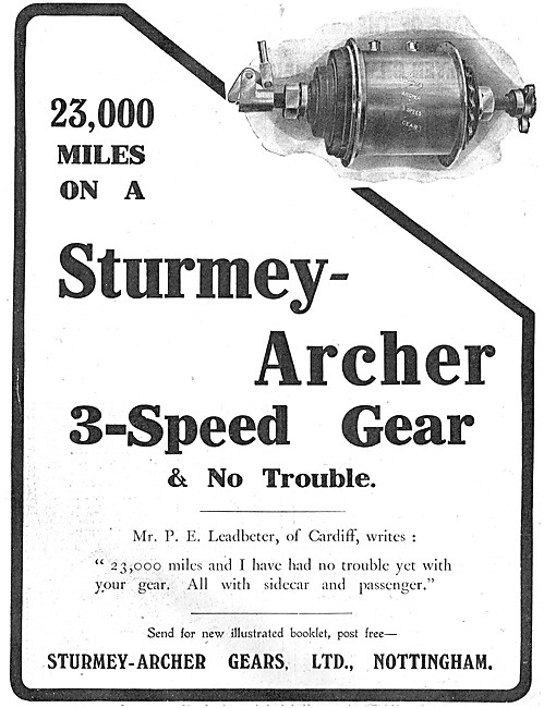 Sturmey-Archer Motor Cycle Gears - Sturmey-Archer Gearboxes      