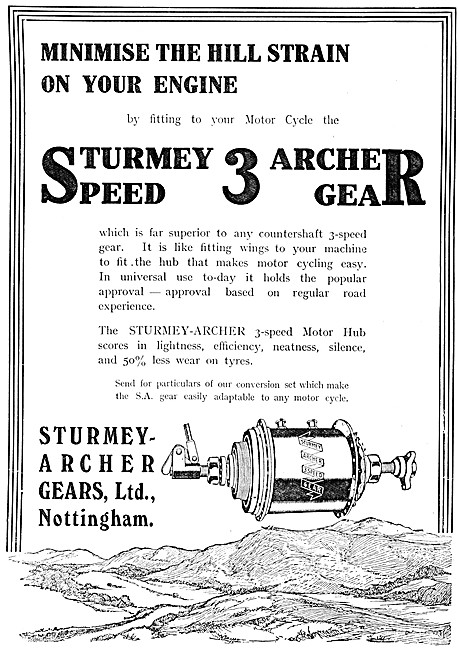 Sturmey-Archer 3-Speed Motor Cycle Hub Gears 1914 Models         