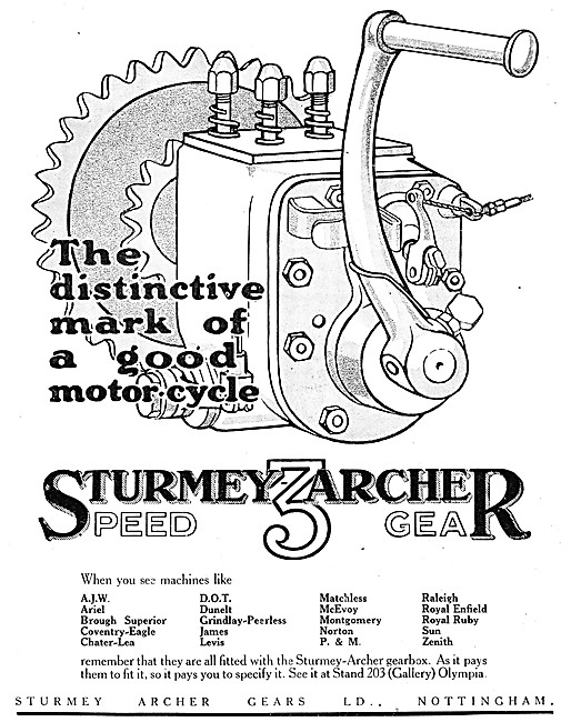 Sturmey-Archer Three Speed Motor Cycle Gearboxes 1928            