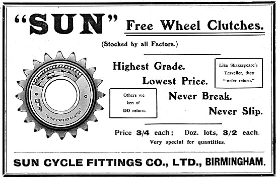 Sun Free Wheel Bicycle Clutches                                  