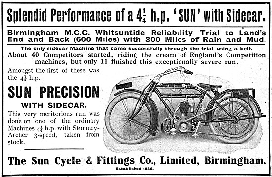 4.5 hp Sun Precision Motor Cycle                                 