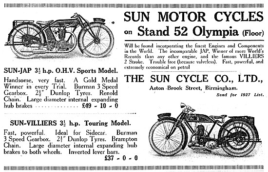 1926 Sun-Villiers 3.5 hp Touring Motor Cycle                     
