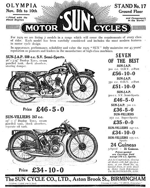 1928 Sun-Villiers 247 cc Motor Cycle                             
