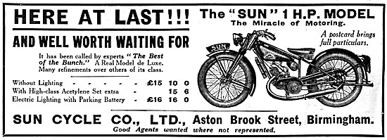 Sun 1 hp Utility Motor Cycle 1931                                