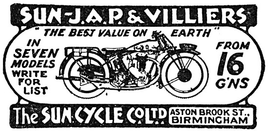 The Sun-JAP Motor Cycle Range For 1932                           