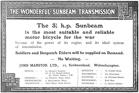 1914 Sunbeam Motor Cycles                                        