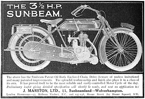 1914 3 1/4 hp Sunbeam Motor Cycle                                