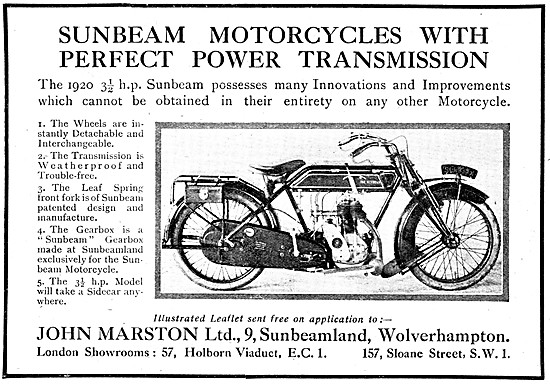 1920 Sunbeam 3.5 hp Motorcycle                                   